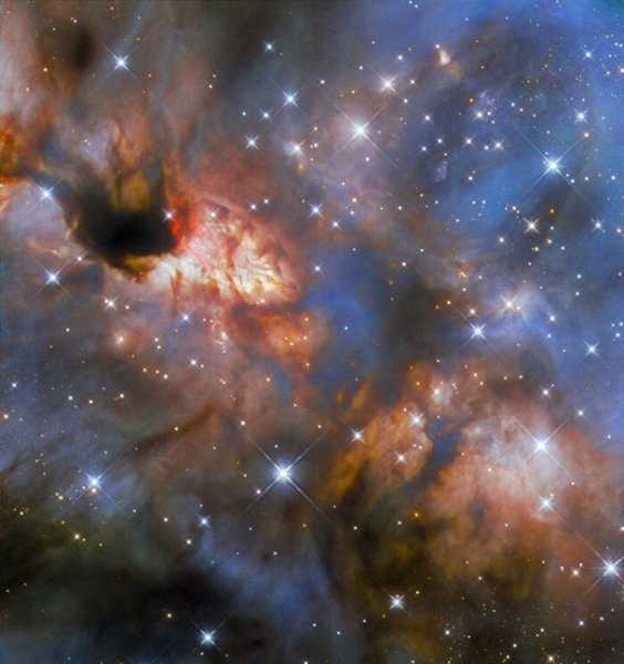 Hubble обнаружил звездообразование в созвездии Скорпиона