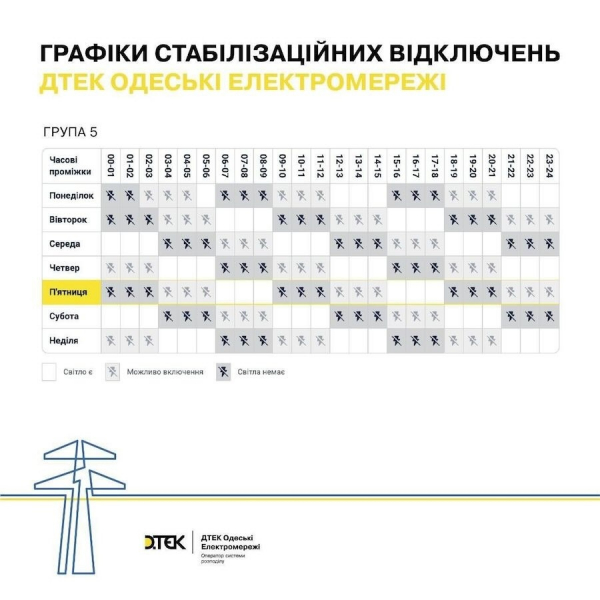 В Ізмаїлі діють графіки відключення світла. Шукаємо, хто в якому графіку