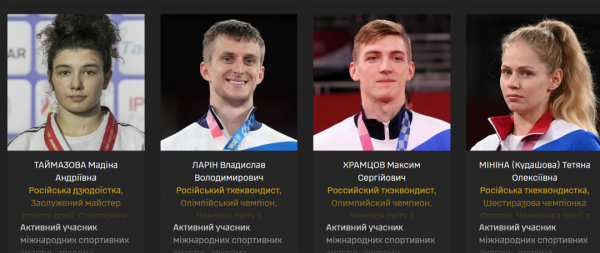 В ГУР опубликовали данные российских спортсменов, публично поддерживающих войну против Украины  