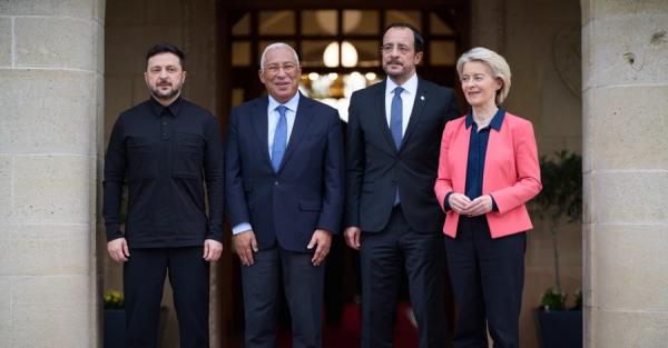 Зеленський зустрівся з лідерами ЄС на Кіпрі - говорили про бойову авіацію та перемир'я Зеленський зустрівся з лідерами ЄС на Кіпрі - говорили про бойову авіацію та перемир'я