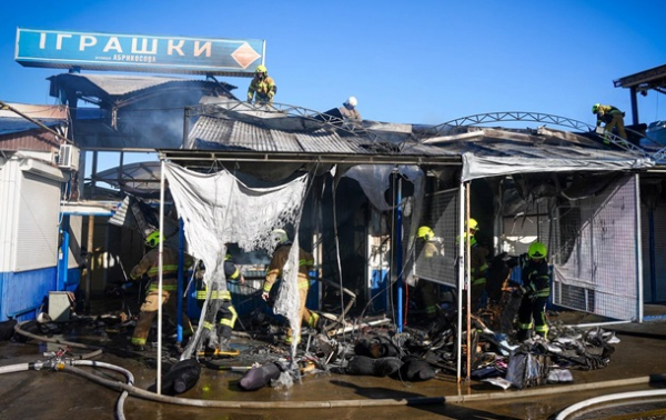 Под Одессой горел рынок Седьмой километр